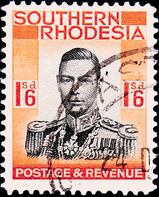 Родезия Южная 1937 год . Король Георг VI . 1,6 s . Каталог 3,50 фунта . (1)